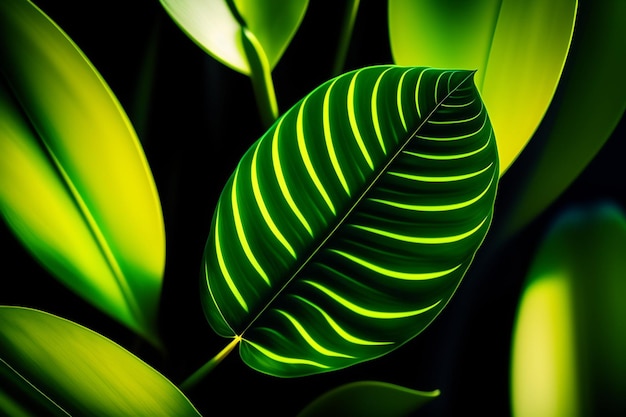 Gratis foto een groen blad met het woord palm erop