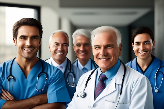 Een groep artsen in een ziekenhuis