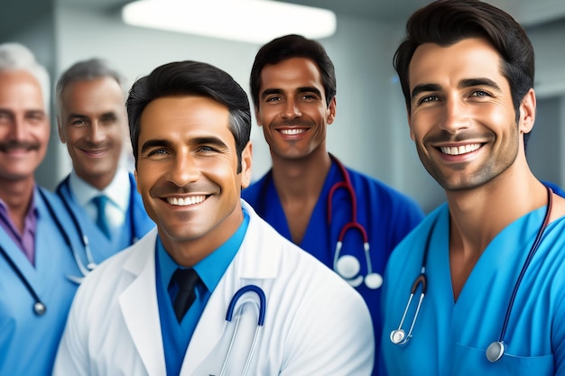 Gratis foto een groep artsen in een ziekenhuis