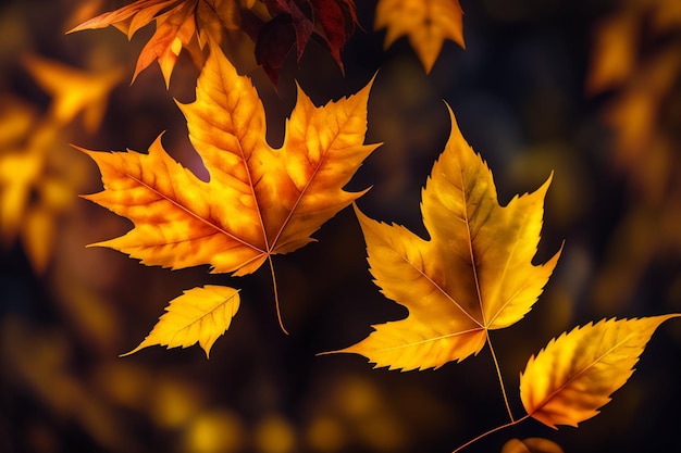 Gratis foto een groep herfstbladeren met het woord vallen erop