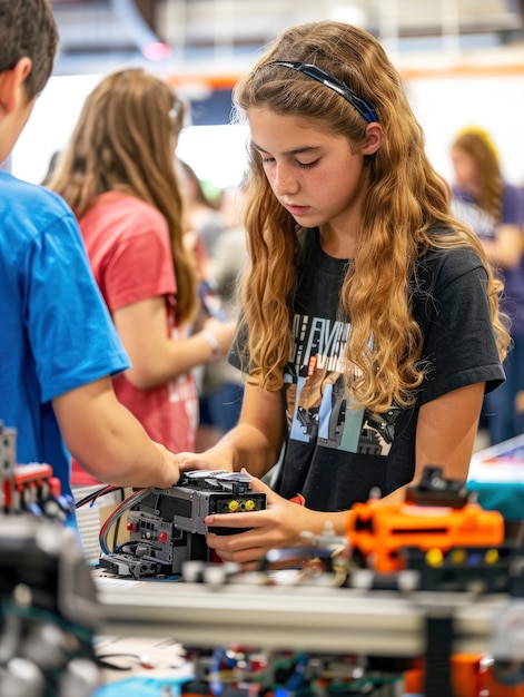 Een groep jonge tieners viert de Wereld Jeugddag door samen activiteiten uit te voeren