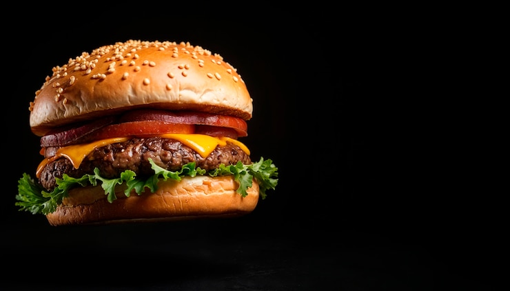 Gratis Foto een heerlijke burger in de studio.