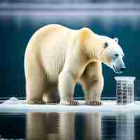 Gratis foto een ijsbeer staat op een ijsschots.
