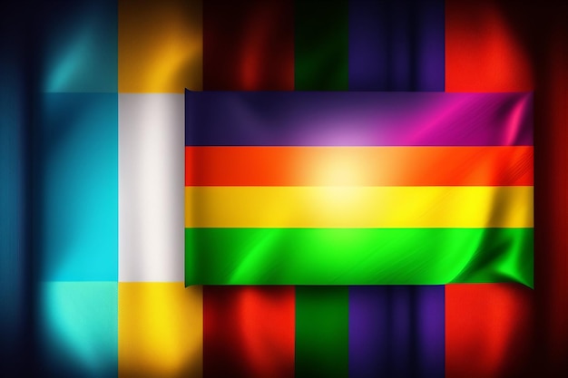 Gratis foto een kleurrijke achtergrond met een regenboogvlag in het midden.