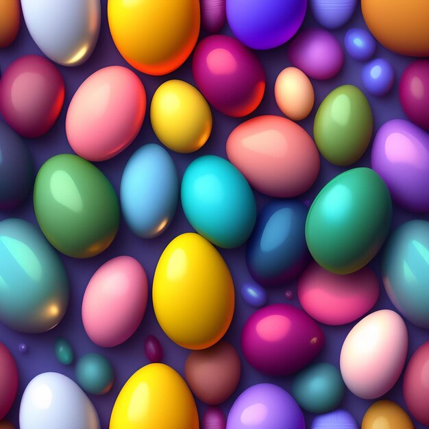 Een kleurrijke achtergrond met veel eieren.