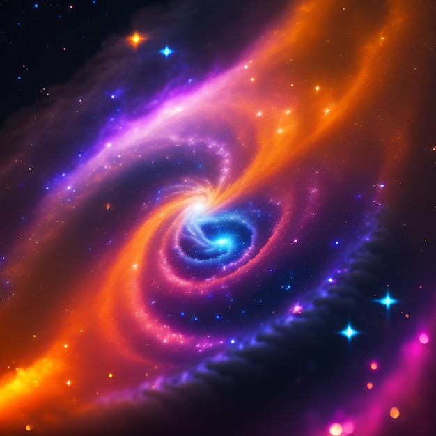Gratis foto een kleurrijke melkweg met sterren en de woordenmelkweg op de bodem