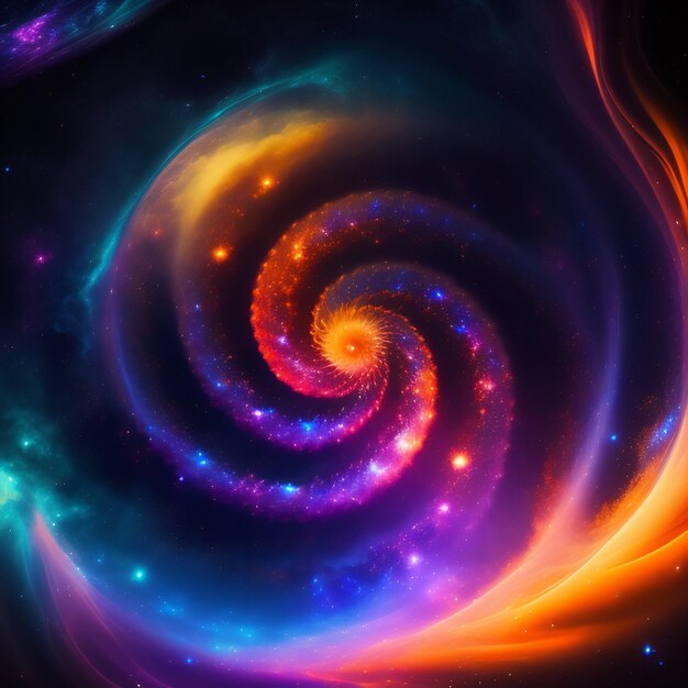 Een kleurrijke spiraal met een spiraalvormig ontwerp in het midden.