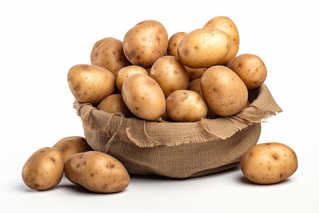 Een mandje witte aardappelen