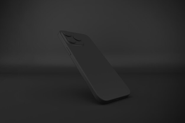 Een minimalistisch productfoto van een donkere iPhone in de schaduw