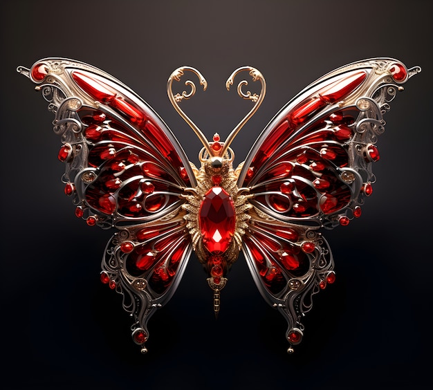 Gratis foto een mooie vlinder met een gedetailleerd ontwerp.