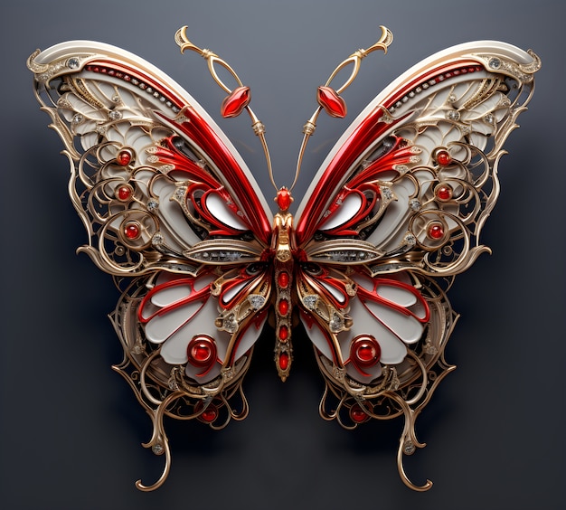 Gratis foto een mooie vlinder met een gedetailleerd ontwerp.