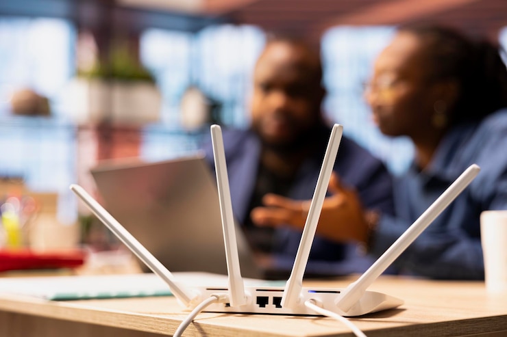 Gratis Foto een ontmoedigd afro-amerikaans echtpaar worstelt met een onstabiel wi-fi-netwerk
