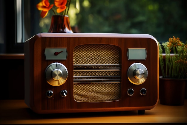 Gratis foto een overzicht van retro-radio in noten