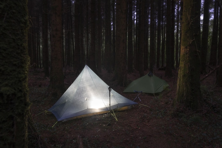 Gratis Foto een paar tenten gemonteerd in het midden van het bos.