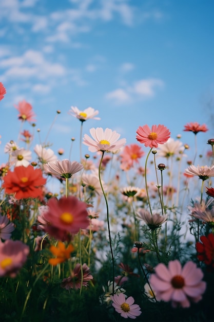 Gratis foto een prachtig bloemenveld.