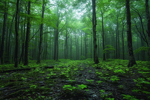 Gratis foto een prachtig japans boslandschap.