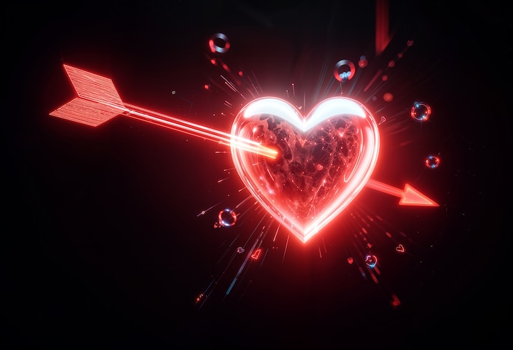 Gratis Foto een prachtig neon gloeiend hart.