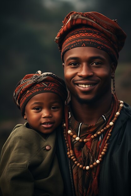 Een prachtig portret van vader en kind op vadersdag.