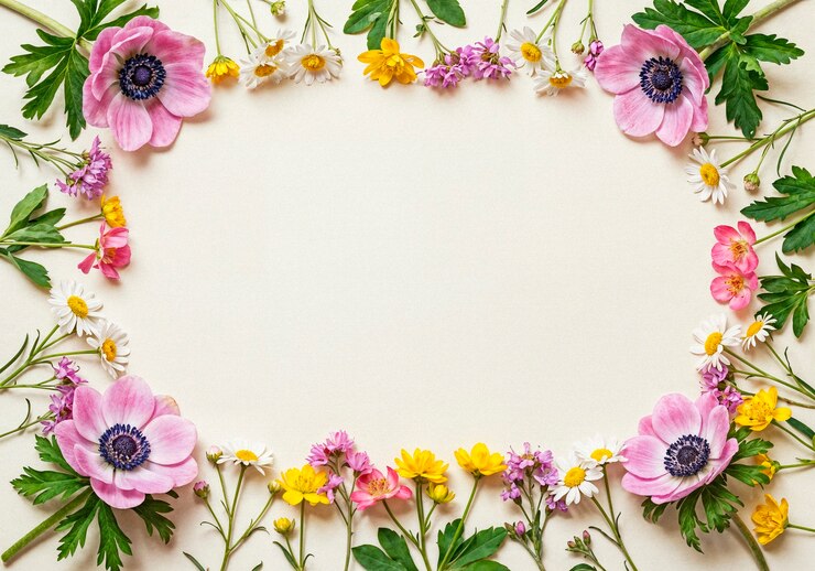 Gratis Foto een prachtige bloemenarrangement met roze anemonen en voorjaarsbloemen