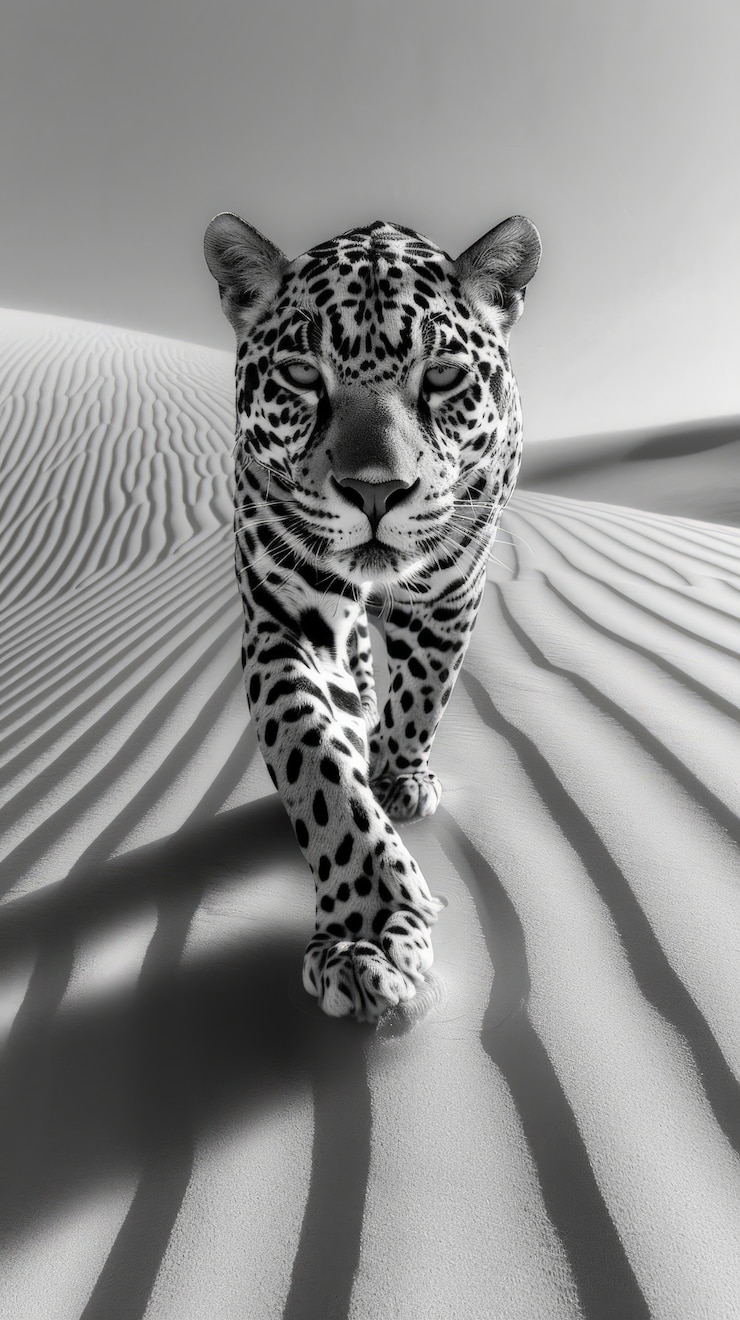 Gratis Foto een prachtige zwart-witte jaguar.