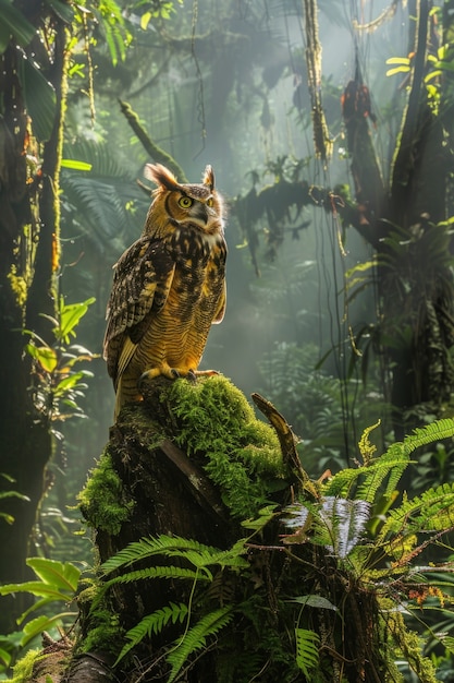 Gratis foto een realistisch beeld van een uil overdag