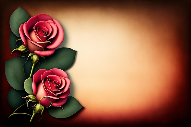 Gratis foto een rode en oranje achtergrond met rozen