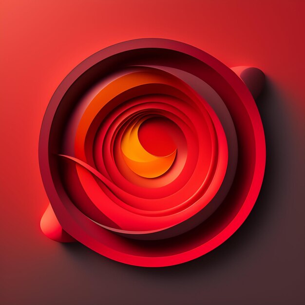 Een rode en oranje cirkel met een witte cirkel in het midden.