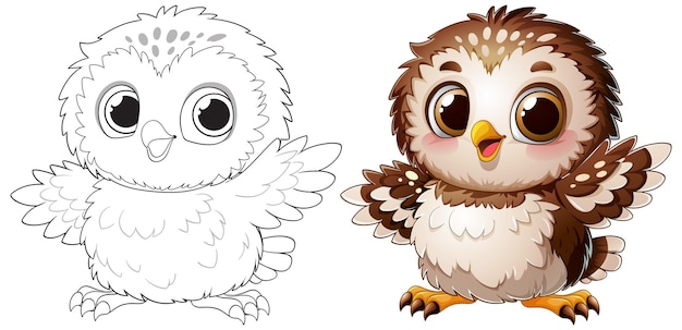 Een schattige illustratie van een baby uil.