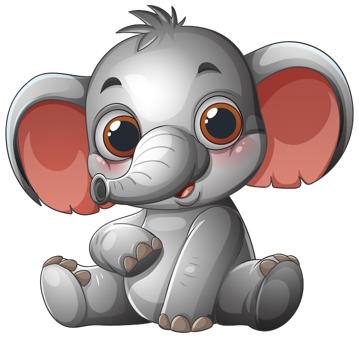 Gratis Foto een schattige illustratie van een jonge olifant