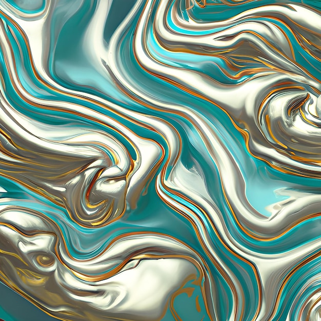 Gratis foto een schilderij met een blauw en goud swirl patroon.