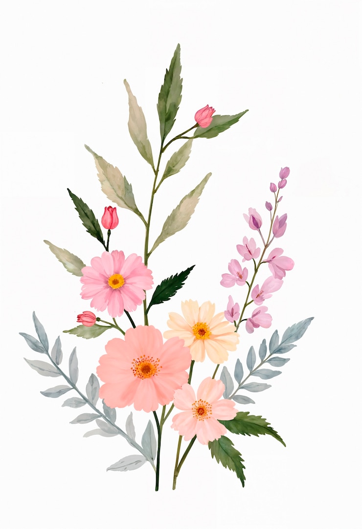 Gratis Foto een schilderij van bloemen met het woord " lente " op de bodem.