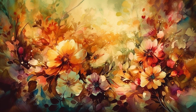 Gratis foto een schilderij van bloemen uit de serie