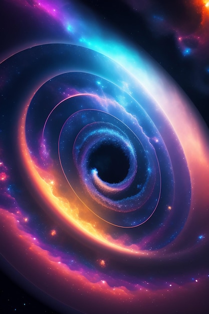 Gratis foto een spiraal met een spiraalvormig ontwerp dat het universum wordt genoemd.