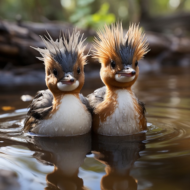 Gratis foto eend in de natuur genereert beeld