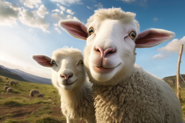 Gratis foto eenvoudig portret van een schaap