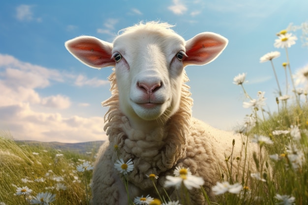 Gratis foto eenvoudig portret van een schaap