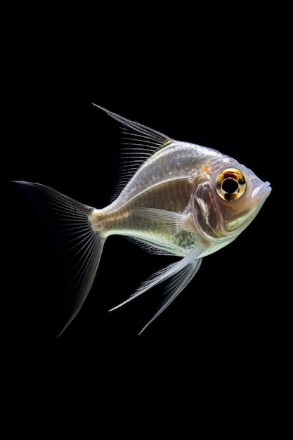 Eenvoudig uitziende vis met zwarte achtergrond
