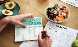 Gratis foto eet schoon word slank gezond wellness