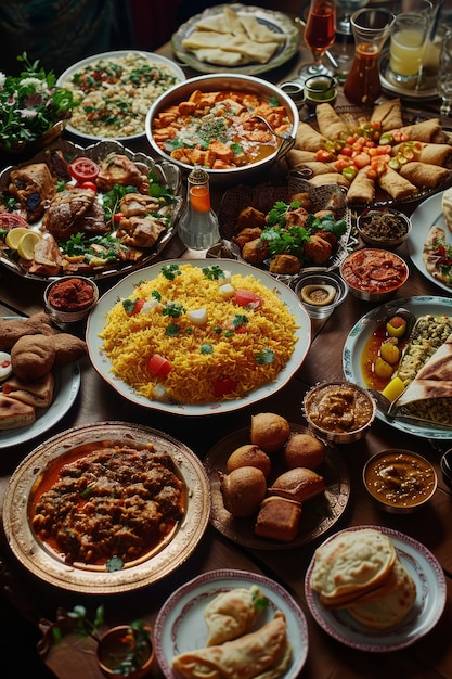 Eid al-fitr-feest met heerlijk eten