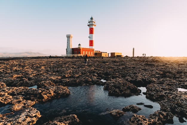 Gratis foto el cotillo vuurtoren, fuerteventura, canarische eilanden, spanje