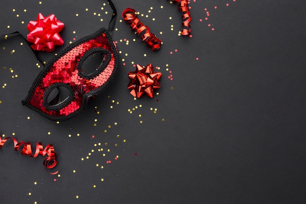 Gratis foto elegant carnaval masker met glitter