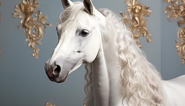 Gratis foto elegant paard majestueuze manen schoonheid in de natuur die wegkijkt gegenereerd door kunstmatige intelligentie
