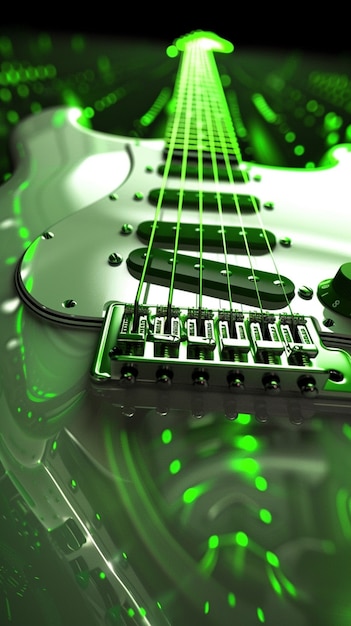Elektrische gitaar met neonlicht
