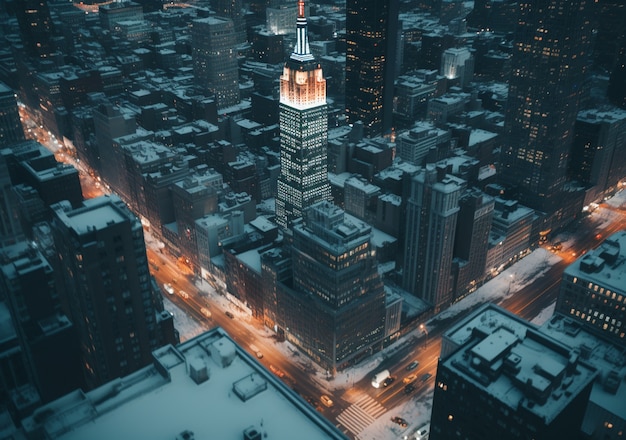 Gratis foto empire state building 's nachts