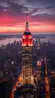 Gratis foto empire state building 's nachts