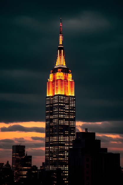 Gratis foto empire state building 's nachts