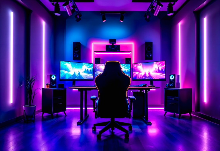 Gratis Foto epic gamer kamer opstelling