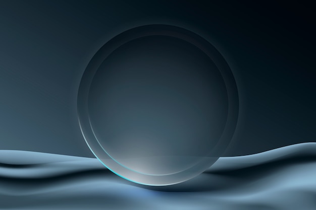 Esthetische cirkelframe achtergrond in grijze futuristische minimalistische stijl