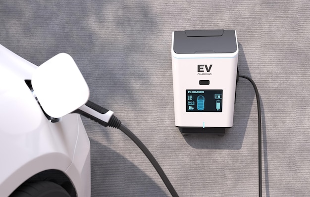 Gratis foto ev-laadstation schone energie-vultechnologie opladen elektrische auto