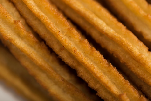 Extreme close-up churros hoge weergave